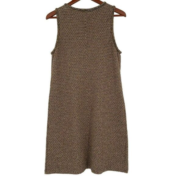 J. Jill Butterscotch Tweed Front Pocket Sleeveless Shift Sweater Dress Small P - Picture 10 of 15